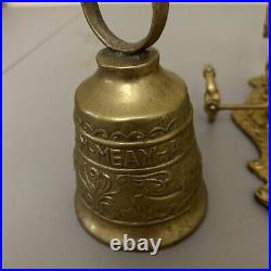 Wonderful Vintage Brass Swiss Wall Door Bell Chime
