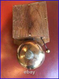 Wood & Brass Door Bell Circa 1910-20 Gorgeous Works Perfect
