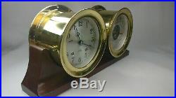 Works Vintage Chelsea Ship's Bell Clock & Barometer Double Shelf Unit Mahogany