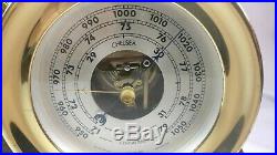 Works Vintage Chelsea Ship's Bell Clock & Barometer Double Shelf Unit Mahogany