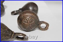 X11 lot of Antique Bronze Metal Sleigh Rattle Bell 1 7/8 1.5