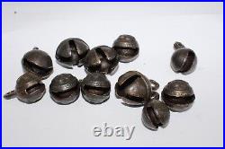 X11 lot of Antique Bronze Metal Sleigh Rattle Bell 1 7/8 1.5