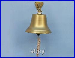 XL Ship's Bell Antiqued Brass Finish Aluminum 10 Nautical Hanging Wall Decor